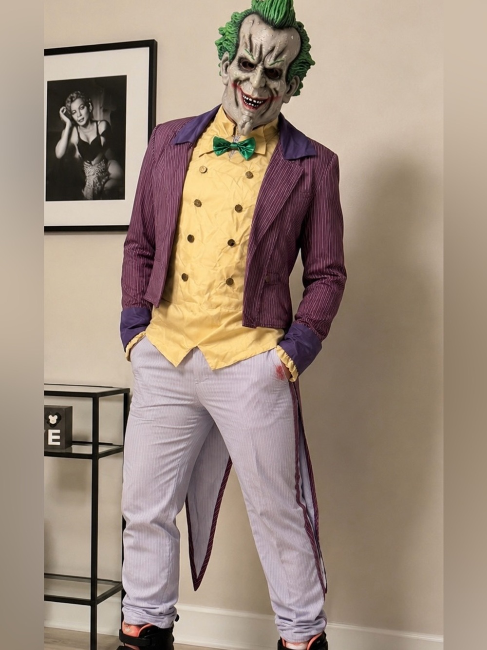 The Joker Halloween Adult Mask+Jacket XL Costume Rubies DC Batman Arkham City